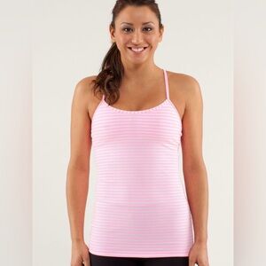 lululemon athletica Pink Striped Tank Top